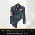Chanel Inspired Denim Jacket – Custom Embellished Couture Style