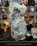 St. John Floral Print Midi Length Dress