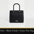 Etro  - Nylon tote bag, Black Paisley
