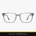 Tom Ford – FT5802‑B Glasses (Shiny Transparent Grey)