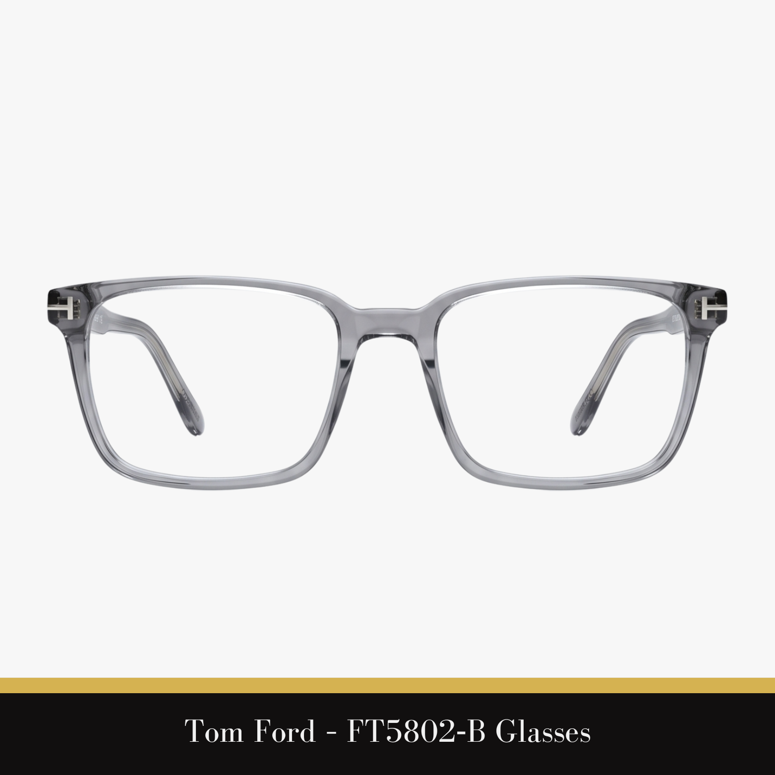 Tom Ford – FT5802‑B Glasses (Shiny Transparent Grey)