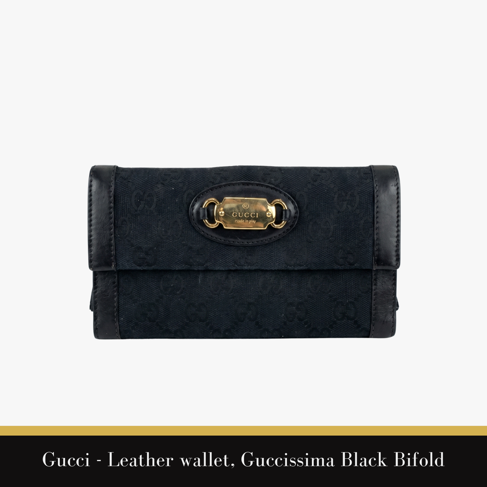Gucci - Leather wallet, Guccissima Black Bifold