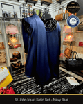 St. John Liquid Satin Set – Navy Blue