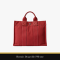 Hermès – Deauville PM Tote in Rouge Canvas