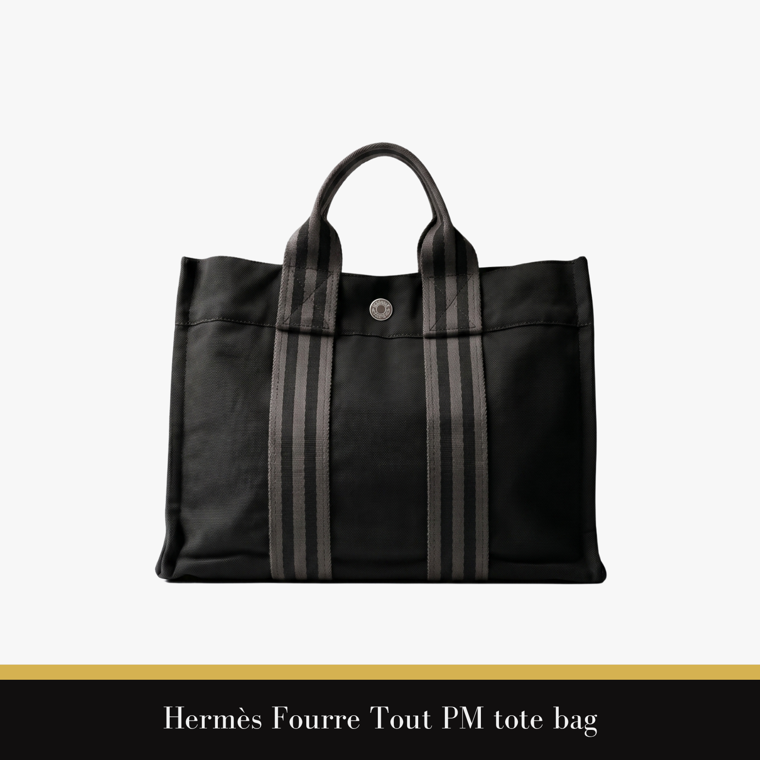 Hermès – Fourre Tout PM Tote Bag in Black Canvas