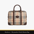 Burberry - Canvas and leather travel bag,  Haymarket Check Boston Bag