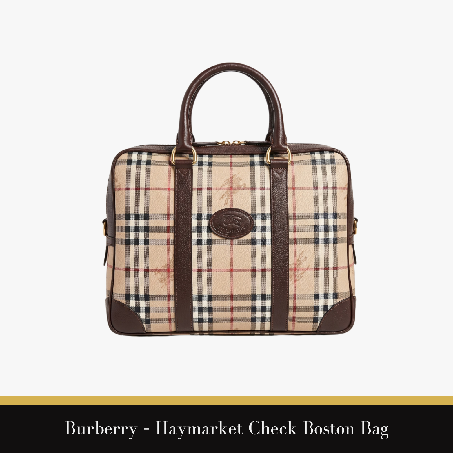 Burberry - Canvas and leather travel bag,  Haymarket Check Boston Bag