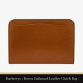 Burberrys – Brown Embossed Leather Clutch Bag