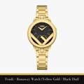 Fendi – Runaway Watch (Yellow Gold / Black Dial)