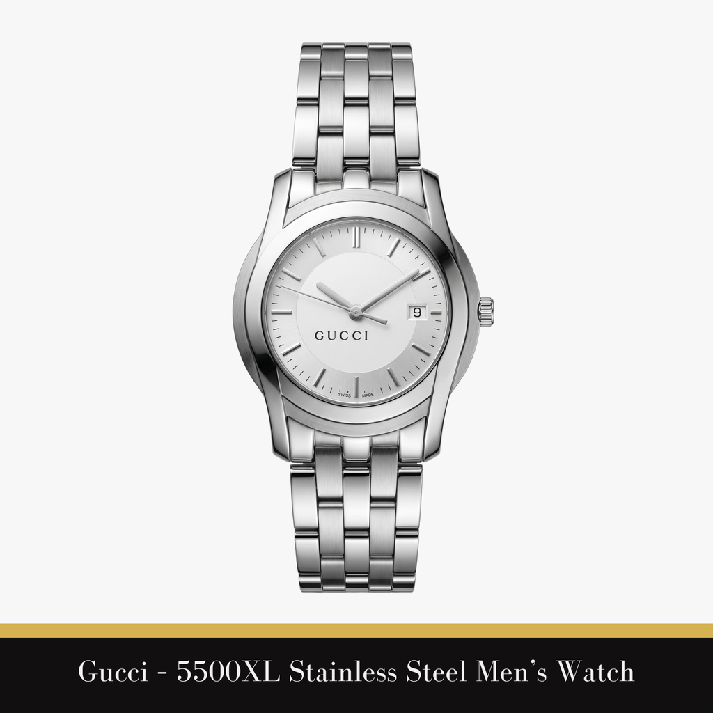 Gucci – 5500XL Stainless Steel Men’s Watch (White Silver Dial)