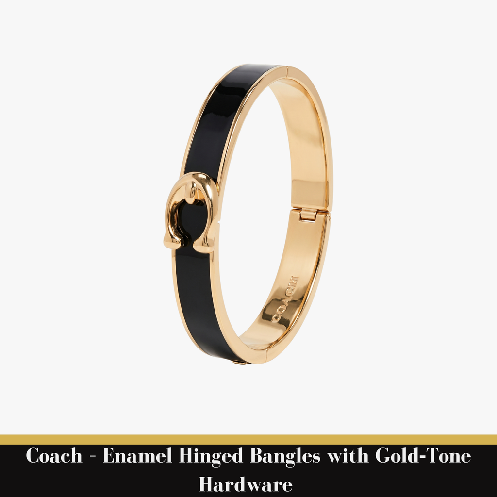 Coach – Enamel Hinged Bangles with Gold‑Tone Hardware