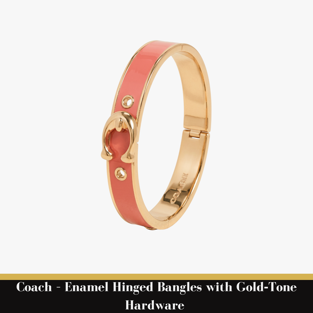 Coach – Enamel Hinged Bangles with Gold‑Tone Hardware