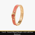 Coach – Enamel Hinged Bangles with Gold‑Tone Hardware
