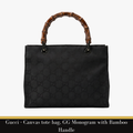 Gucci - Canvas tote bag,  GG Monogram with Bamboo Handle