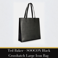 Ted Baker – SOOCON Black Crosshatch Large Icon Bag