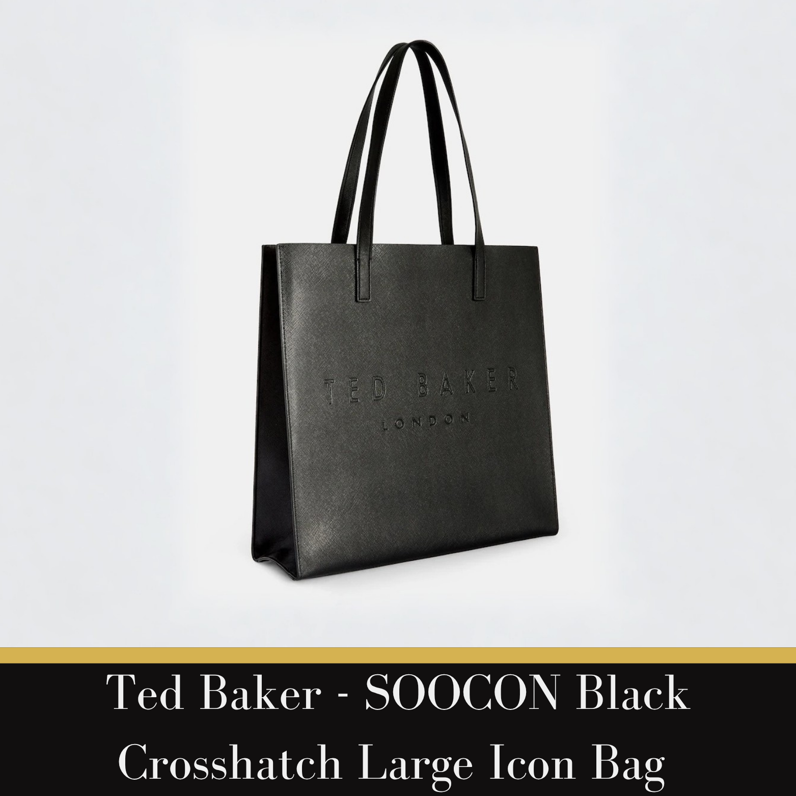 Ted Baker – SOOCON Black Crosshatch Large Icon Bag