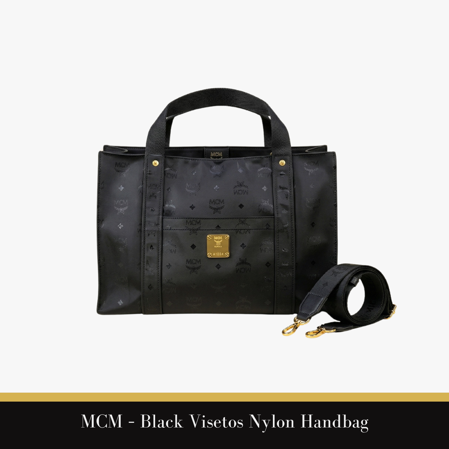 MCM – Black Visetos Nylon Handbag