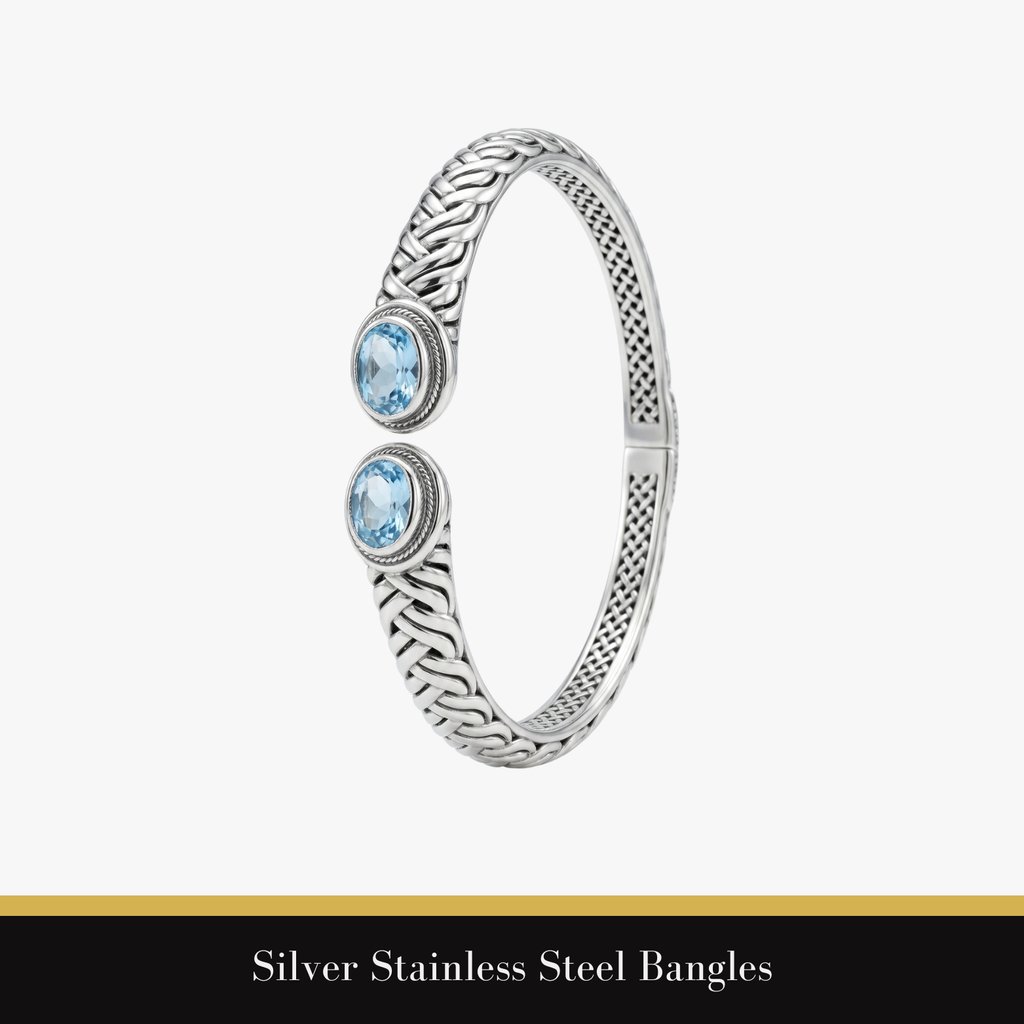 Silver Stainless Steel Bangles