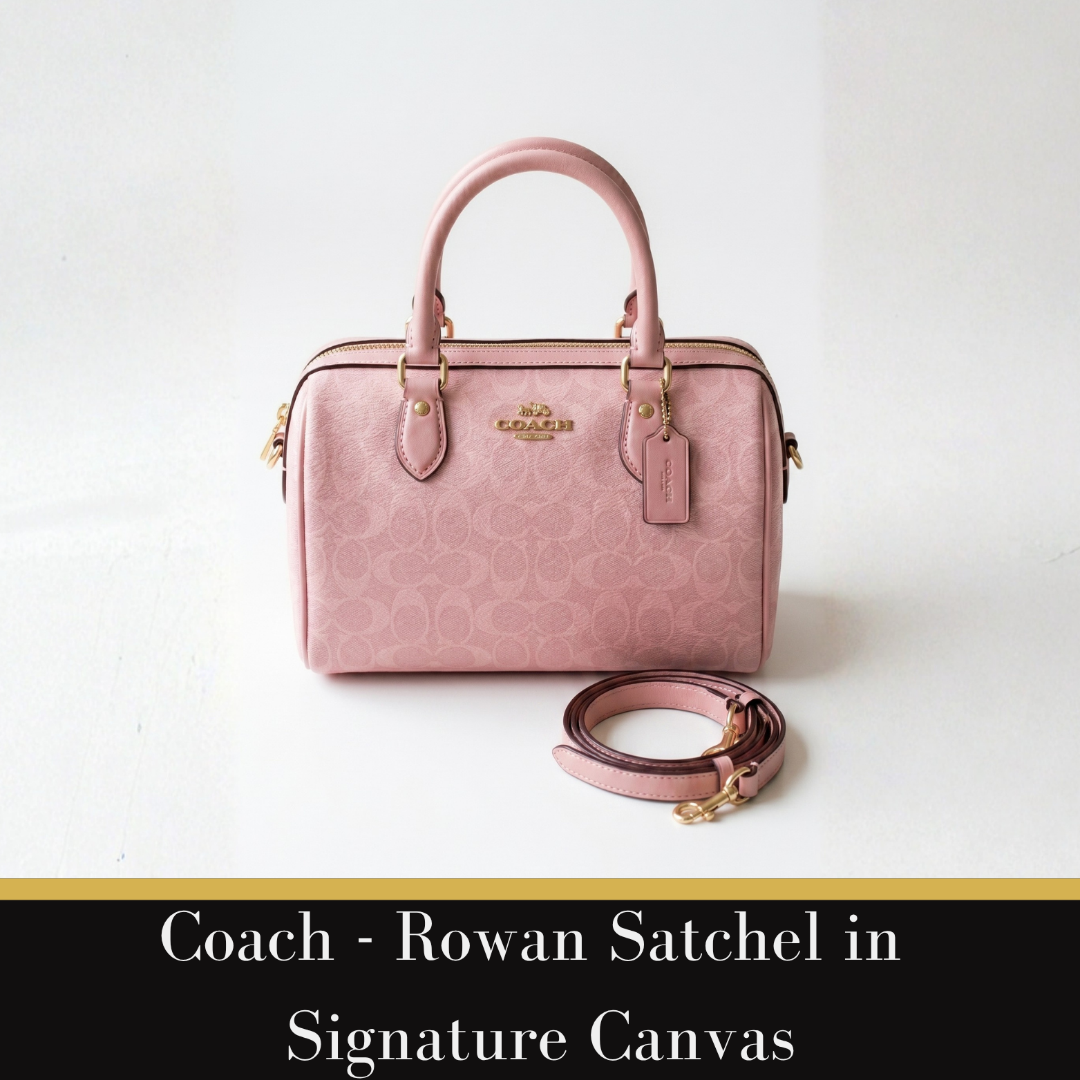 Coach – Rowan Satchel in Signature Canvas (Pink)