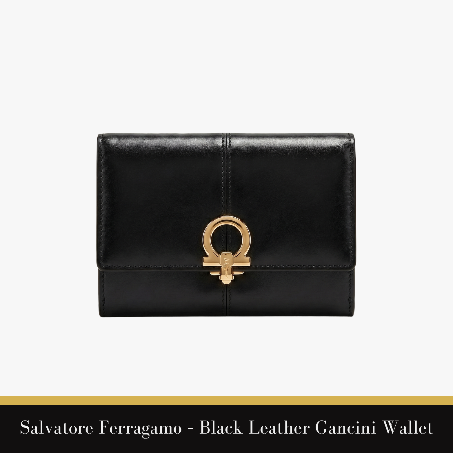 Salvatore Ferragamo – Black Leather Gancini Wallet