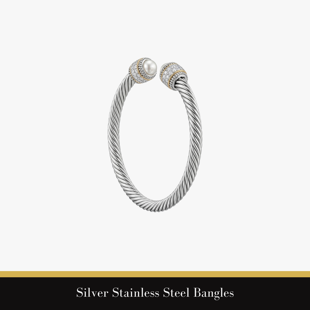 Silver Stainless Steel Bangles