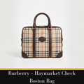 Burberry - Canvas and leather travel bag,  Haymarket Check Boston Bag