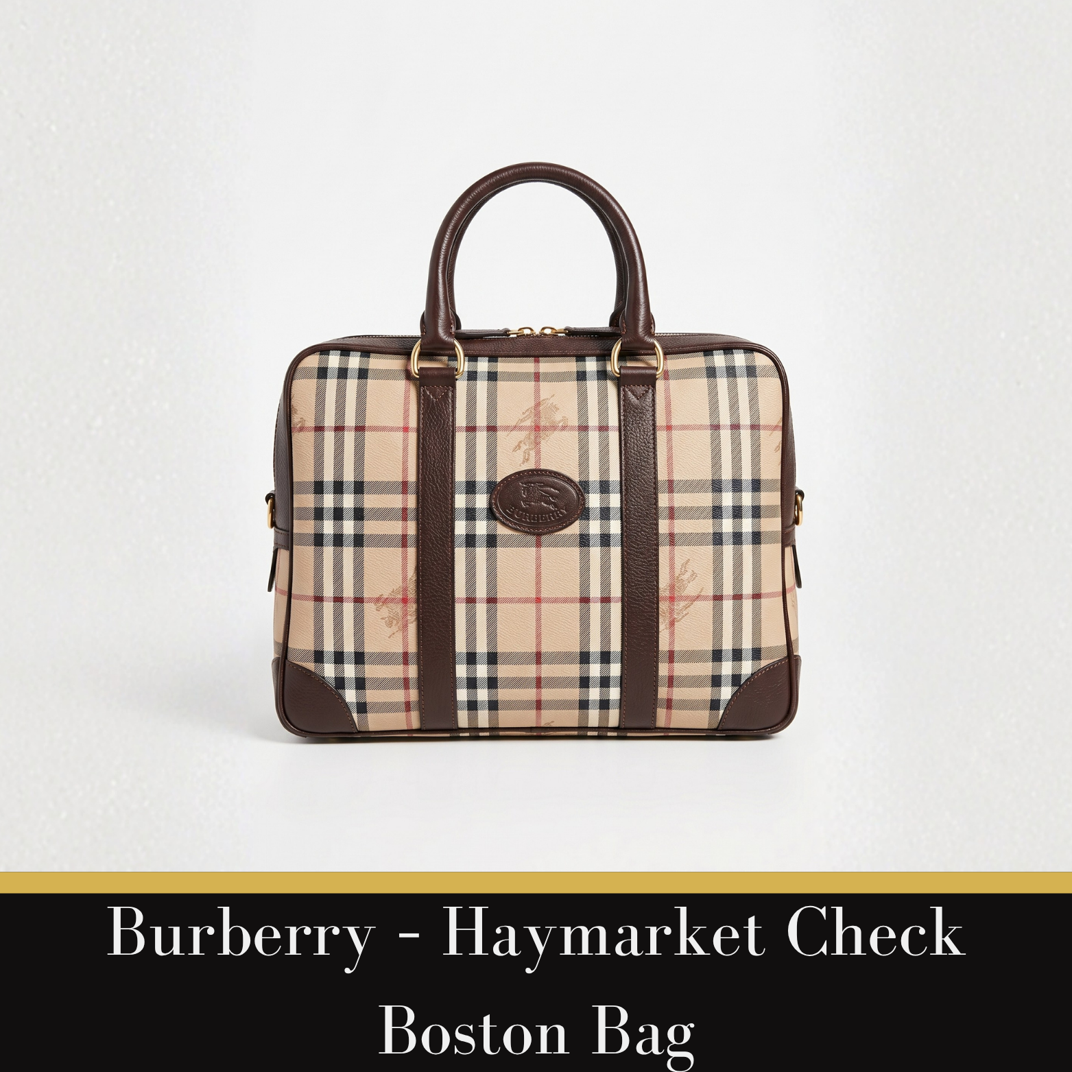 Burberry - Canvas and leather travel bag,  Haymarket Check Boston Bag