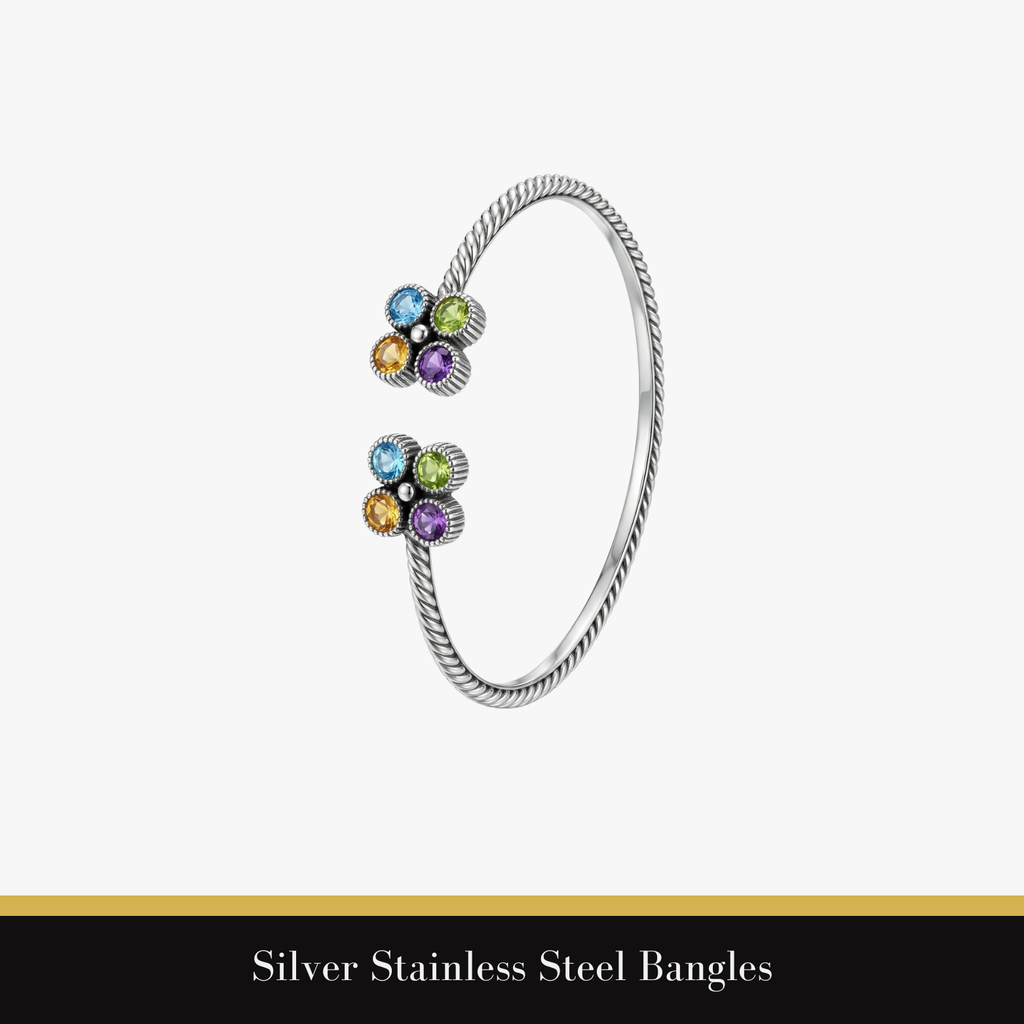 Silver Stainless Steel Bangles