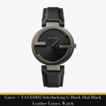 Gucci — YA133302 Interlocking G Black Dial Black Leather Unisex Watch