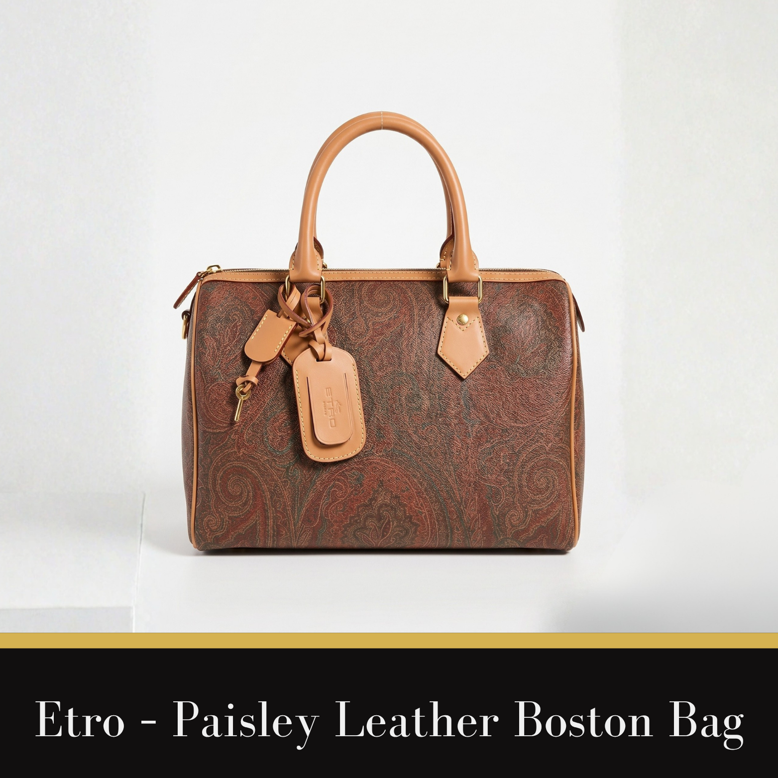 Etro  - Leather handbag, Paisley Boston Bag