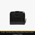 Fendi – Zucchino/Zucca Pattern Black Patent Leather Compact Wallet