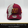 Washington Commanders Rhinestone Baseball Cap – New Era 9FORTY Adjustable, Custom Embellished NFL Hat