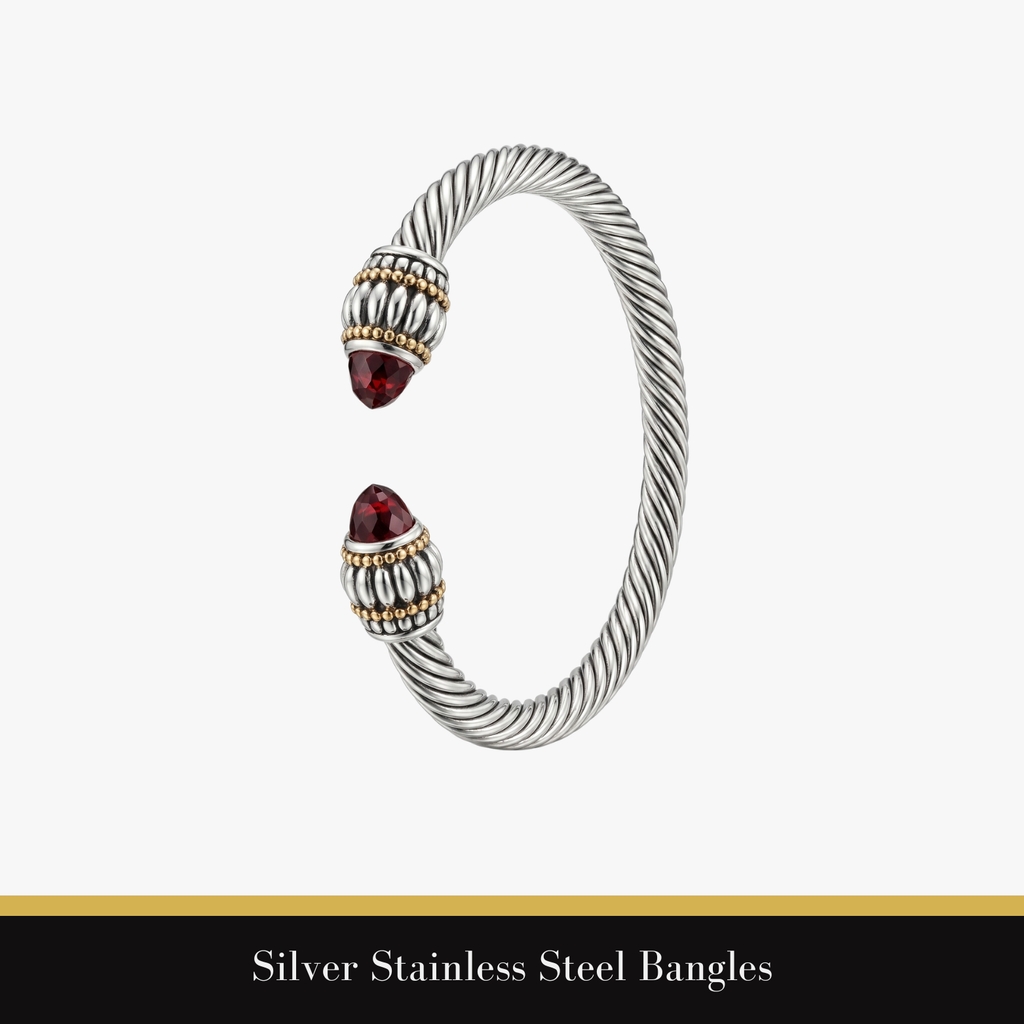 Silver Stainless Steel Bangles