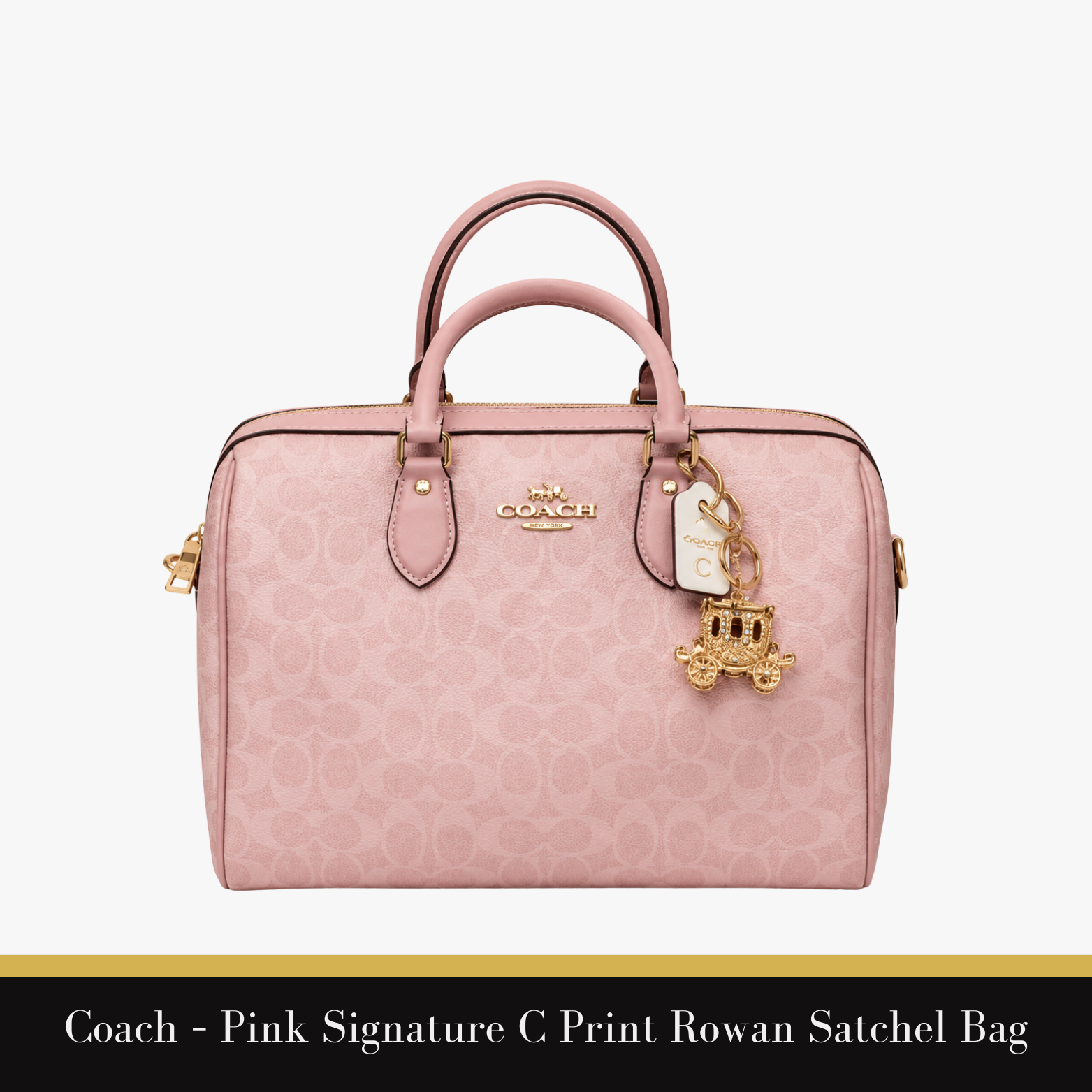 Coach – Pink Signature C Print Rowan Satchel Bag