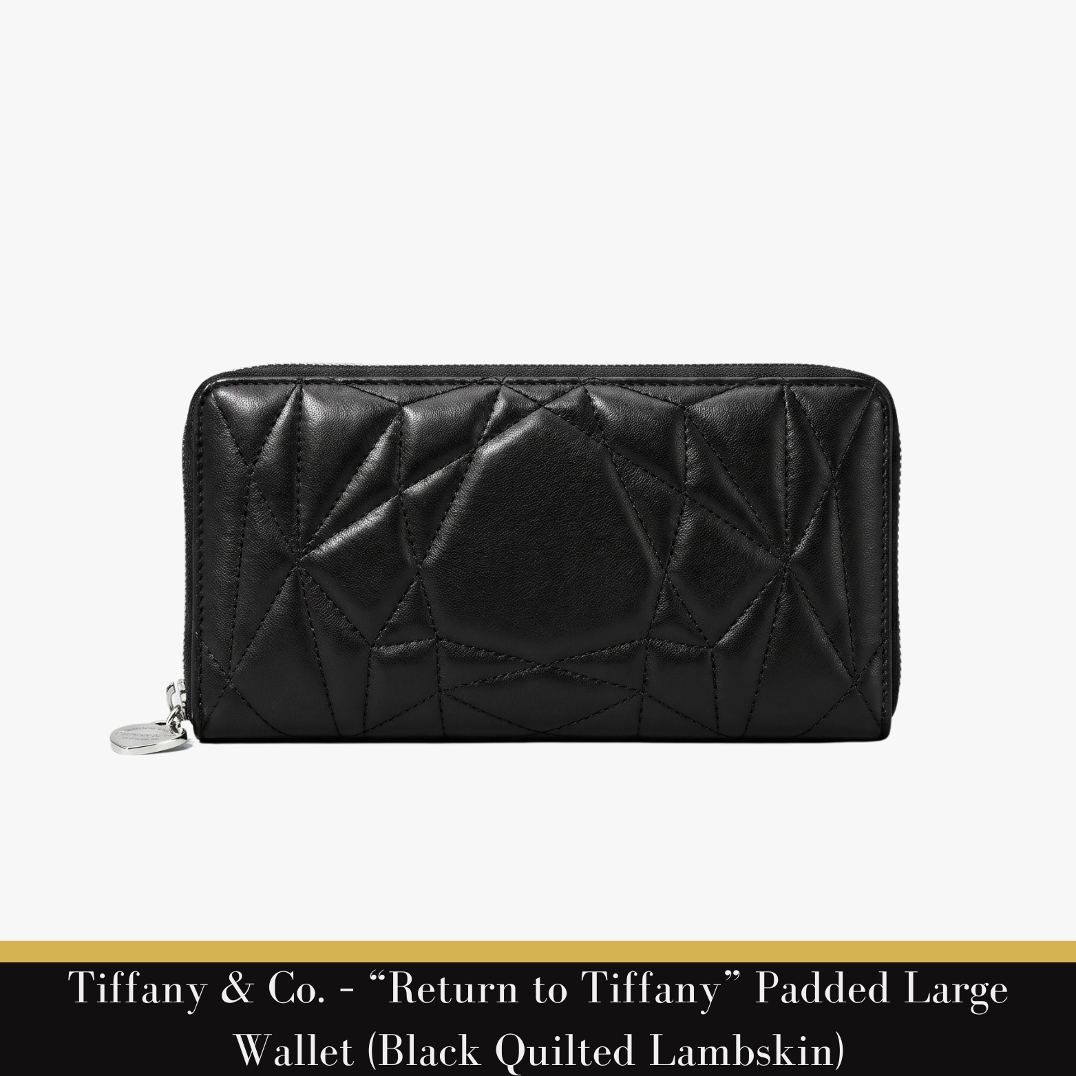 Tiffany &amp; Co. – “Return to Tiffany” Padded Large Wallet (Black Quilted Lambskin