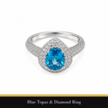 Blue Topaz & Diamond Ring
