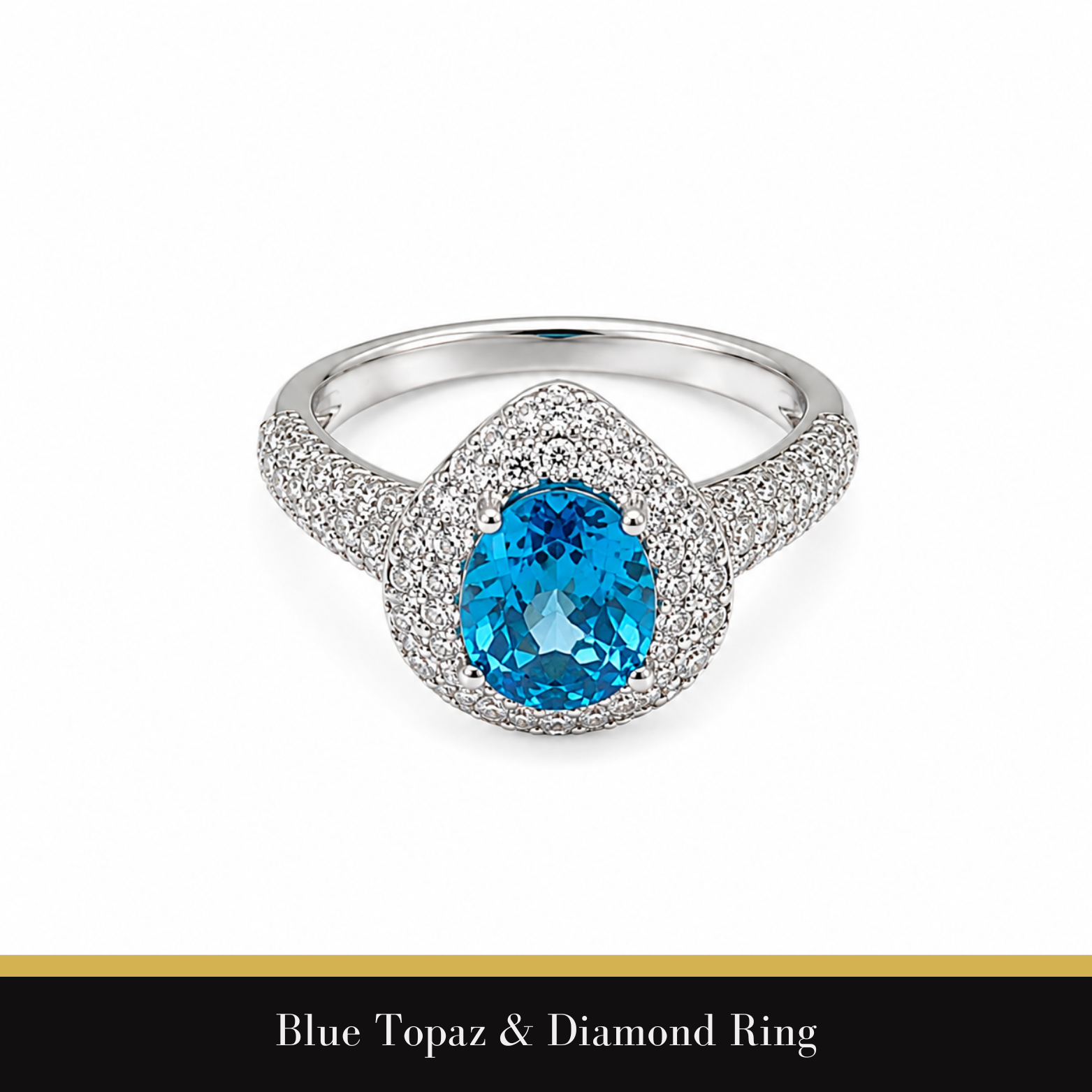 Blue Topaz & Diamond Ring