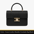 Furla – Venere Leather Shoulder Crossbody Bag (Black)