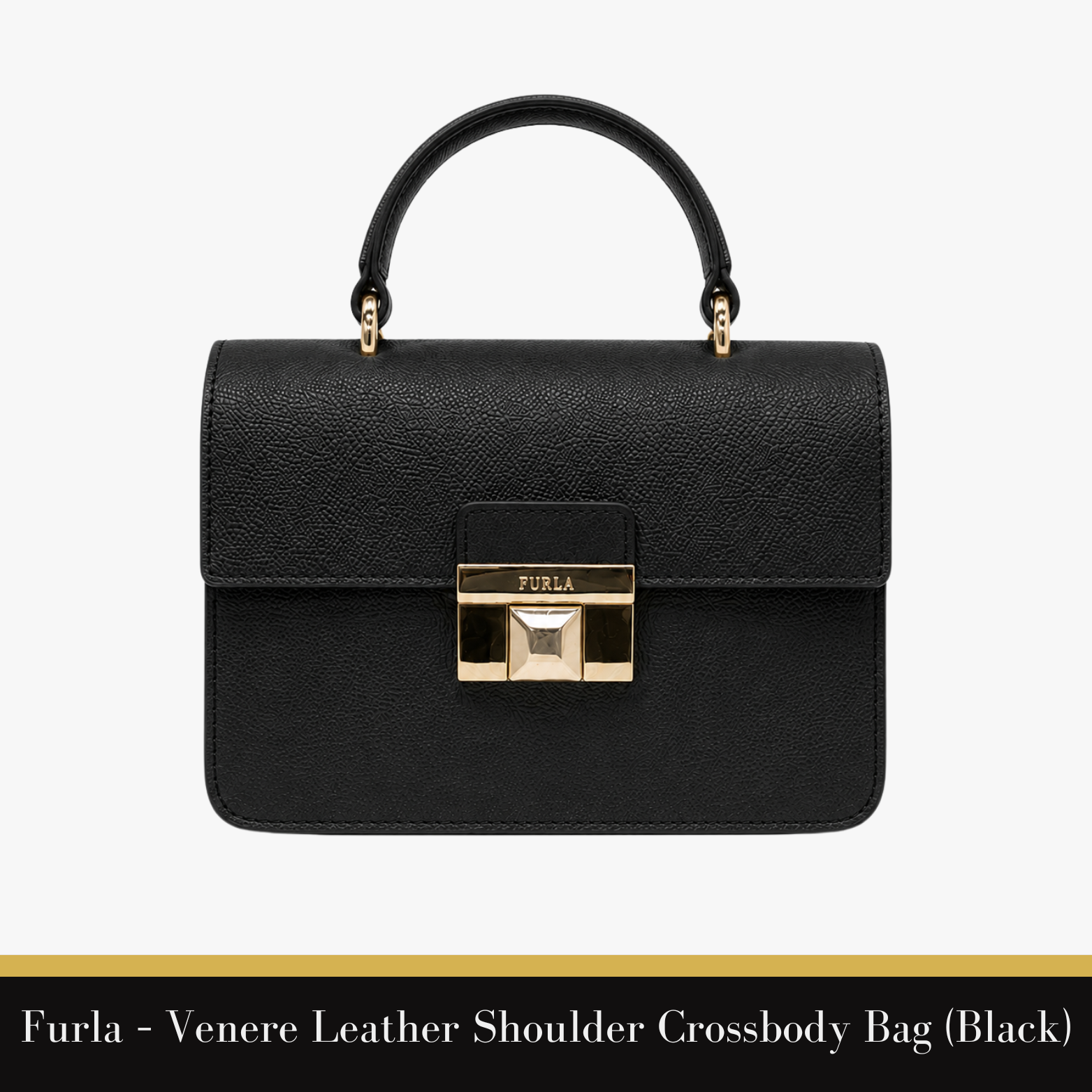 Furla – Venere Leather Shoulder Crossbody Bag (Black)