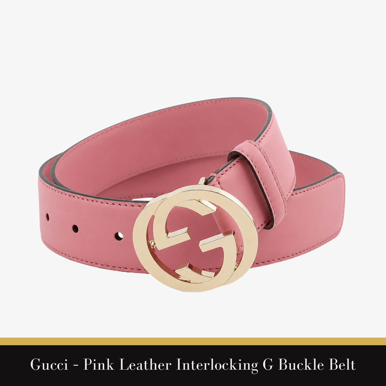 Gucci – Pink Leather Interlocking G Buckle Belt