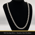 925 Sterling Silver – Stainless Steel Necklace