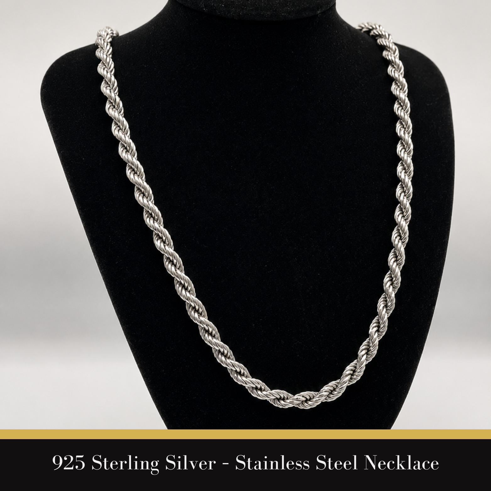 925 Sterling Silver – Stainless Steel Necklace