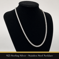 925 Sterling Silver – Stainless Steel Necklace