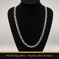 925 Sterling Silver – Stainless Steel Necklace