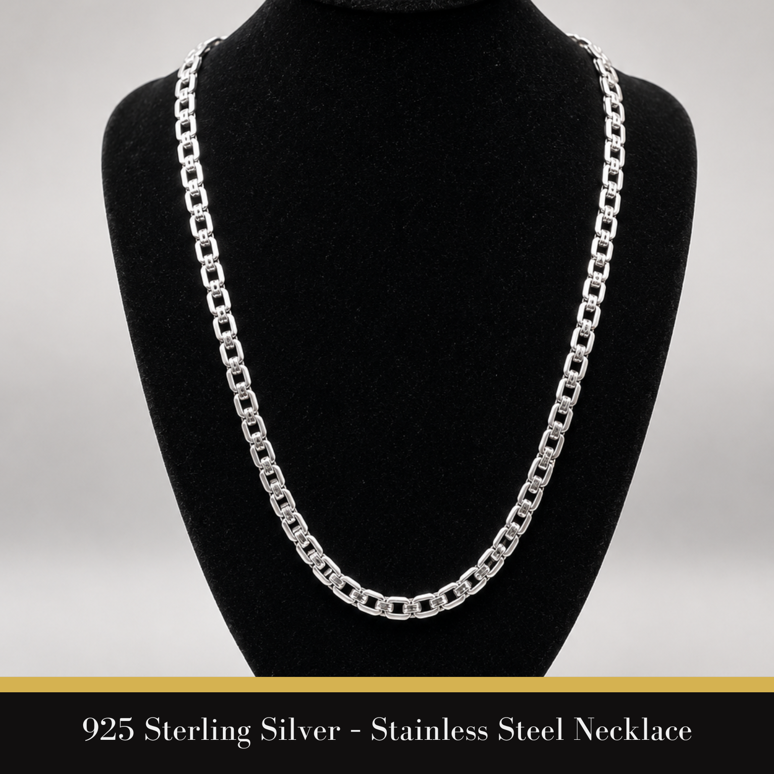 925 Sterling Silver – Stainless Steel Necklace
