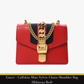 Gucci – Calfskin Mini Sylvie Chain Shoulder Bag (Hibiscus Red)