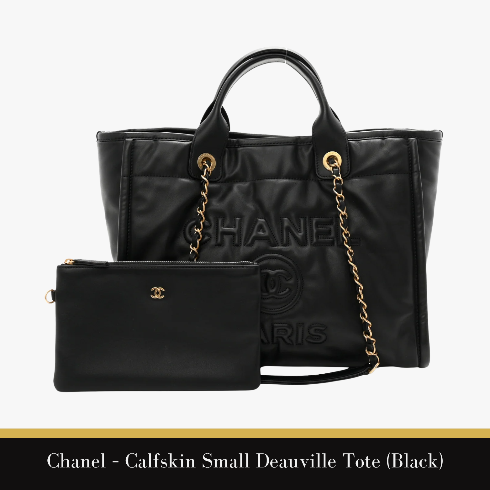 Chanel – Calfskin Small Deauville Tote (Black)