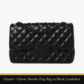 Chanel – Classic Double Flap Bag in Black Lambskin