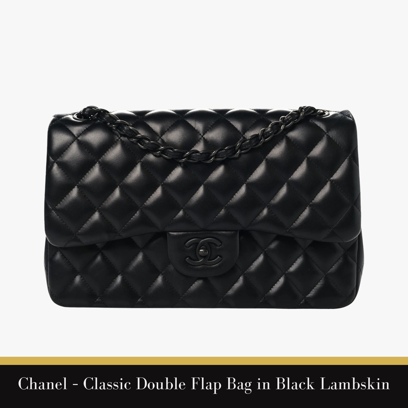 Chanel – Classic Double Flap Bag in Black Lambskin
