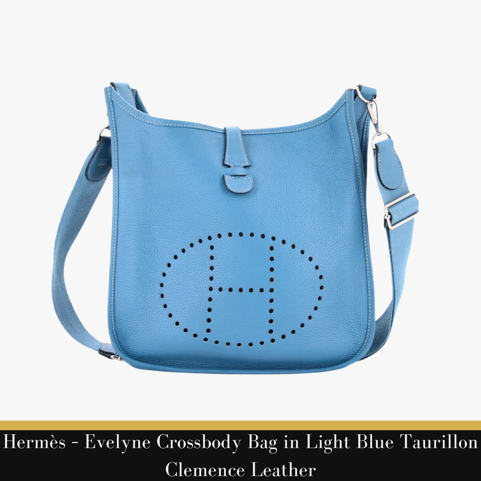 Hermès – Evelyne Crossbody Bag in Light Blue Taurillon Clemence Leather